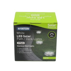 Status LED Solar Path & Deck Lights 3 Pack White